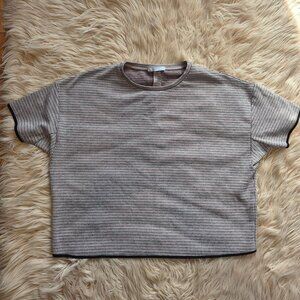 ZARA HOUNDSTOOTH DESIGN OVERSIZE CROP TOP SWEATER -SMALL
